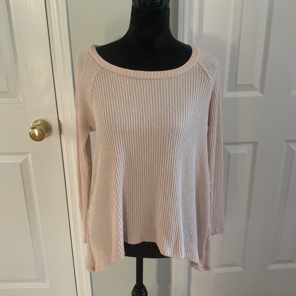 Altar’d State Lace Crochet Back Boho Hi-Lo Sweater- Size L